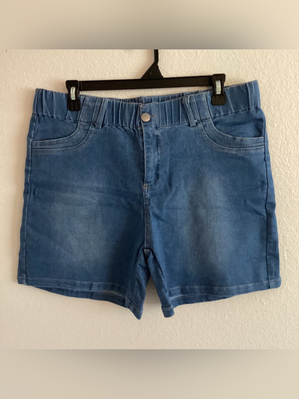Classic Mid-Rise Blue Denim Jean Shorts